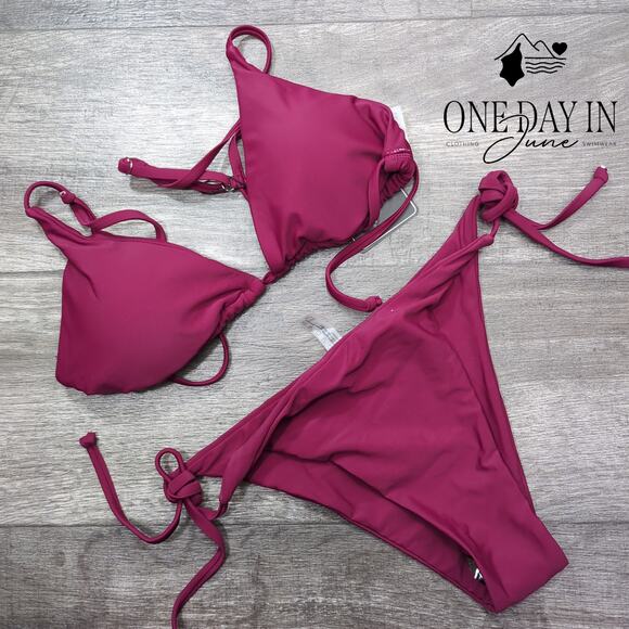 Zaful Adjustable Triangle Tie Side Bikini Swimsuit Size M - Picture 1 of 5